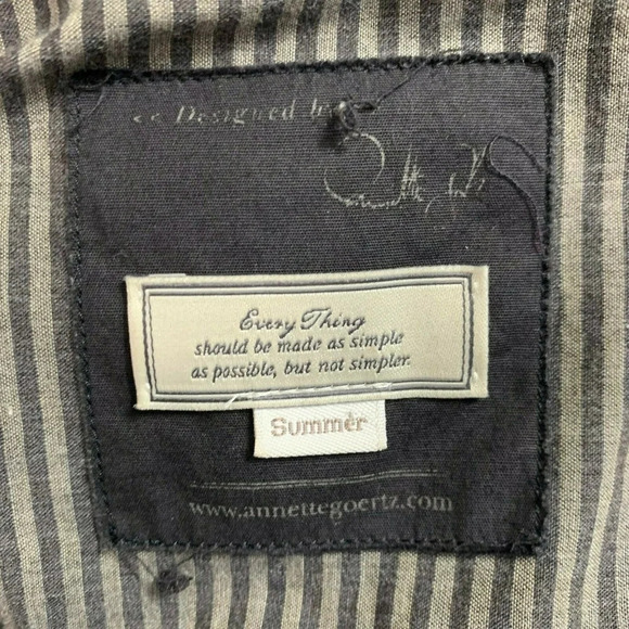 Annette Gortz Jacket Coat Zip Front Funnel Neck Moto‎ Black Size 36 US XS 4 6 - Picture 8 of 8